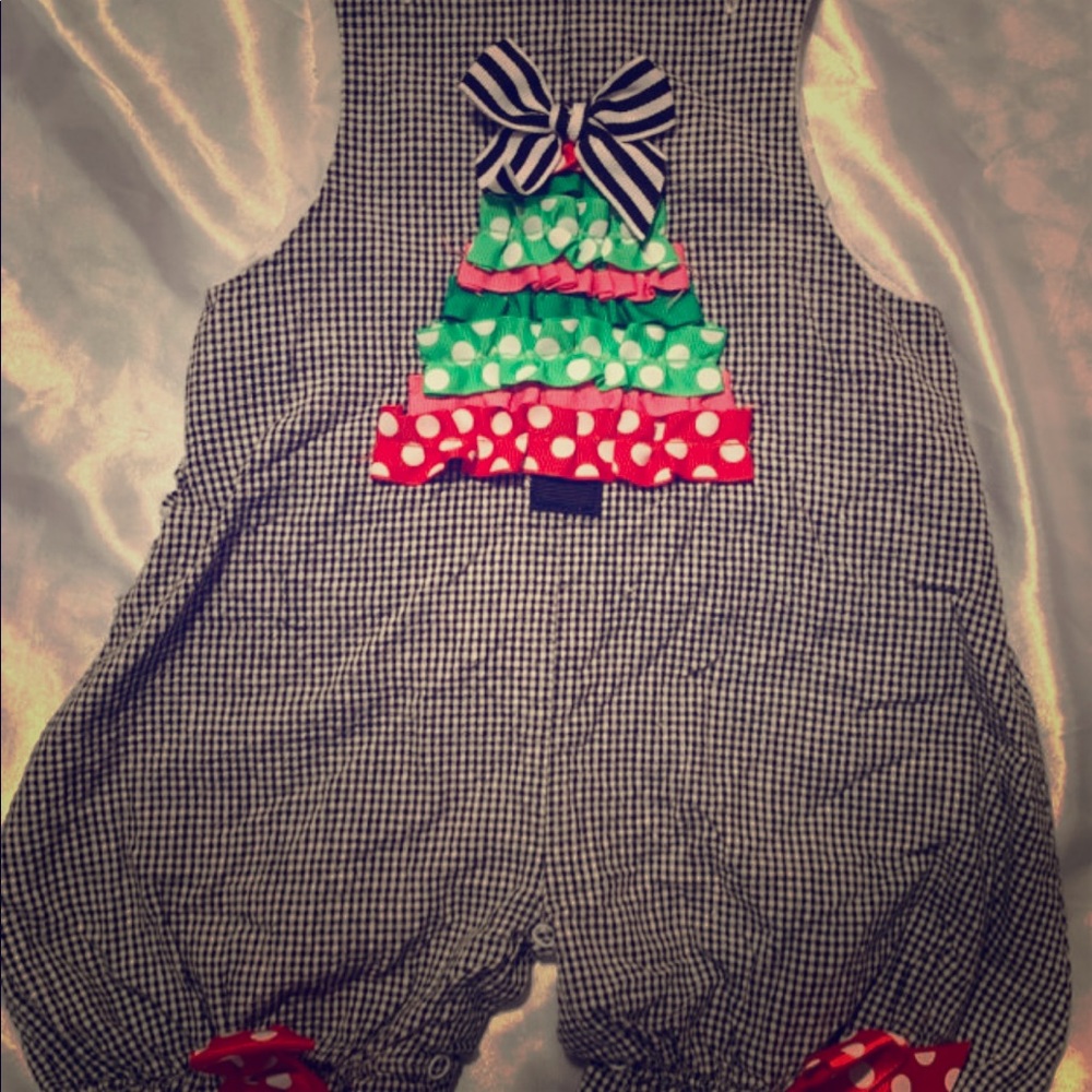 Mud Pie Christmas Tree Romper Size 0-6 Months